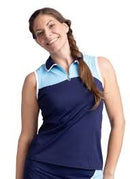 New Kinona Women's Curve Appeal Sleeveless Golf Top - Navy Blue MSP$115-1