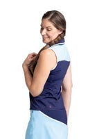 New Kinona Women's Curve Appeal Sleeveless Golf Top - Navy Blue MSP$115-3