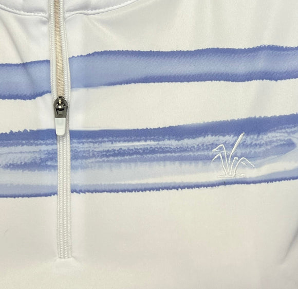 Footjoy Women's White & Purple Watercolor Sleeveless Golf Polo Size XL MSP$80