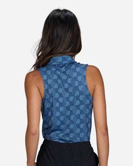 New Bad Birdie Women's 8-Bit Sleeveless Golf Polo - 0