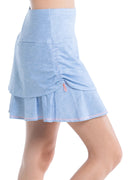 New Lucky in Love Chambray Ruched Tier Skort Size L MSP$92-2