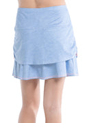 New Lucky in Love Chambray Ruched Tier Skort Size L MSP$92-3