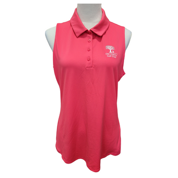 Under Armour Pink Sleeveless Women's Golf Polo w/Logo Size L