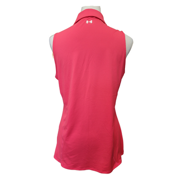 Under Armour Pink Sleeveless Women's Golf Polo w/Logo Size L - 0