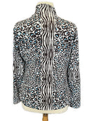GGBlue Women's White, Brown & Blue Animal Print Golf Pullover Size XL MSP$86-2