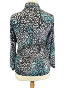 Jamie Sadock Sunsense Black & Blue Animal Print Long Sleeve Golf Top Size L MSP$98-2
