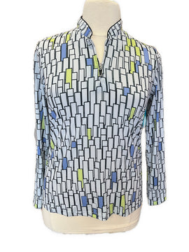 Jamie Sadock Sunsense Multicolored Geo Print Sun Shirt Size L MSP$98