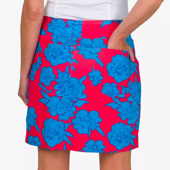 Jofit Mina Bold Floral Print Golf Skort- Red/Blue Size L MSP$92
