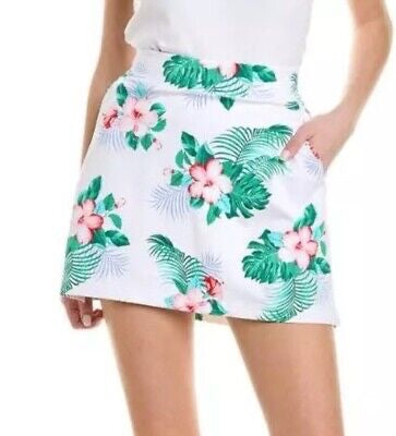 Tommy Bahama Island Zone White Hibiscus Skort Size XL