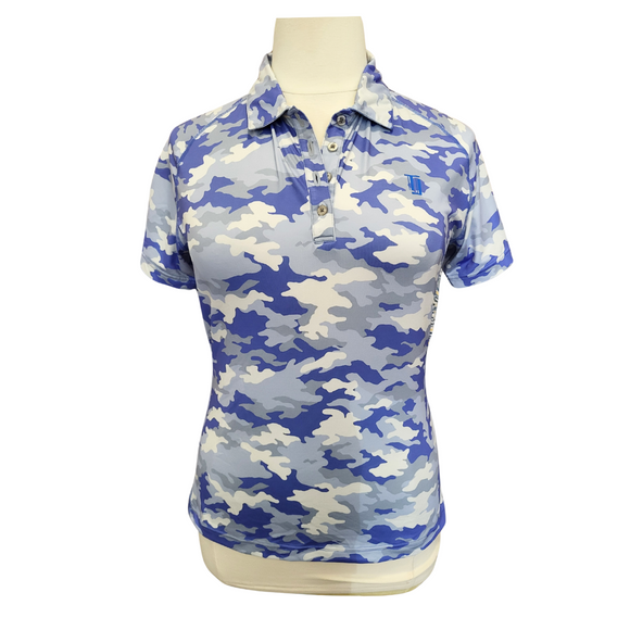 Taylor Jordan Periwinkle & Blue Cameo Print Women's Golf Polo Size XL MSP$82