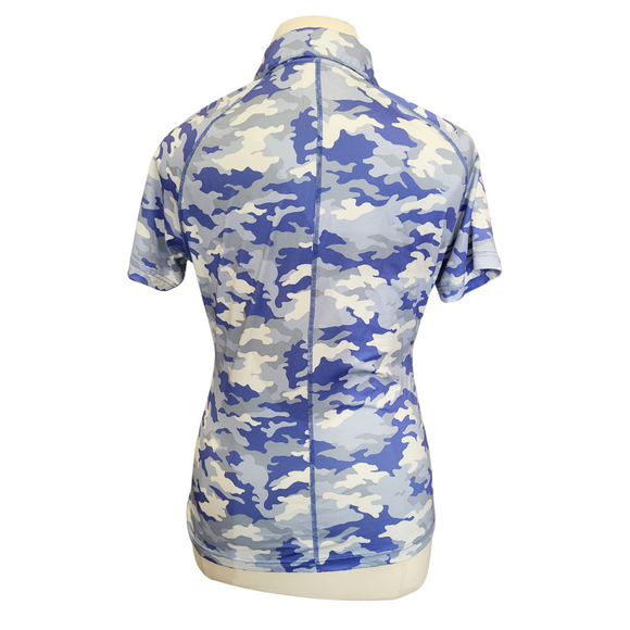 Taylor Jordan Periwinkle & Blue Cameo Print Women's Golf Polo Size XL MSP$82
