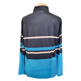 Lady Hagen Navy, Blue & White Striped Zip Mock Golf Pullover Size XXL - 0