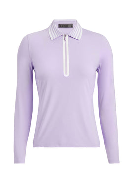 New G/Fore Women's Long Sleeve Purple Silky Tech Zip Golf Polo Size S MSP$120