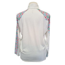 RLX Ralph Lauren Women's White Golf Pullover Mosaic Print Accents Size XXL MSP$148 - 0