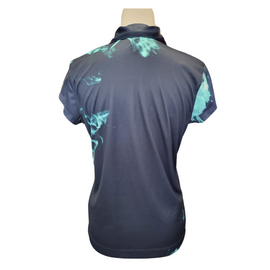 Slazenger Women's Navy & Aqua Print Golf Polo Size M - 0