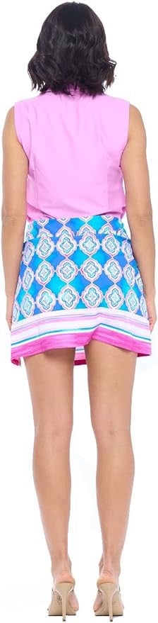 Aryeh Blue & Pink Printed Golf Skort Size XL MSP$82 - 0