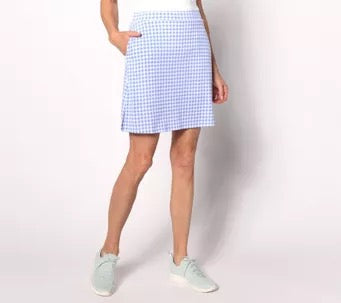 Susan Graver Gingham 19.5" Golf Skort MSP$50