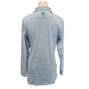 Footjoy Light Blue Micro Striped Women's Long Sleeve Polo Size S MSP$88-2