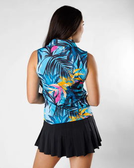 New Women's Sunday Swagger Paradise Found Sleeveless Golf Polo - 0