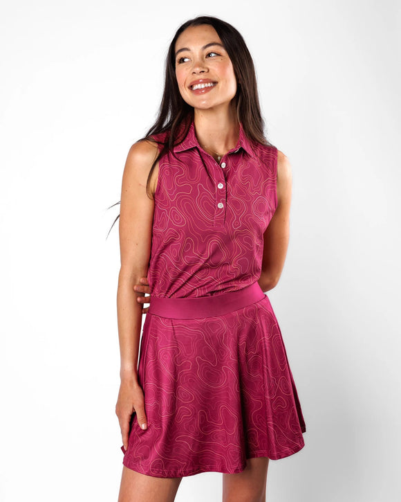 New Sunday Swagger Women's Lay of the Links Sleeveless Golf Polo