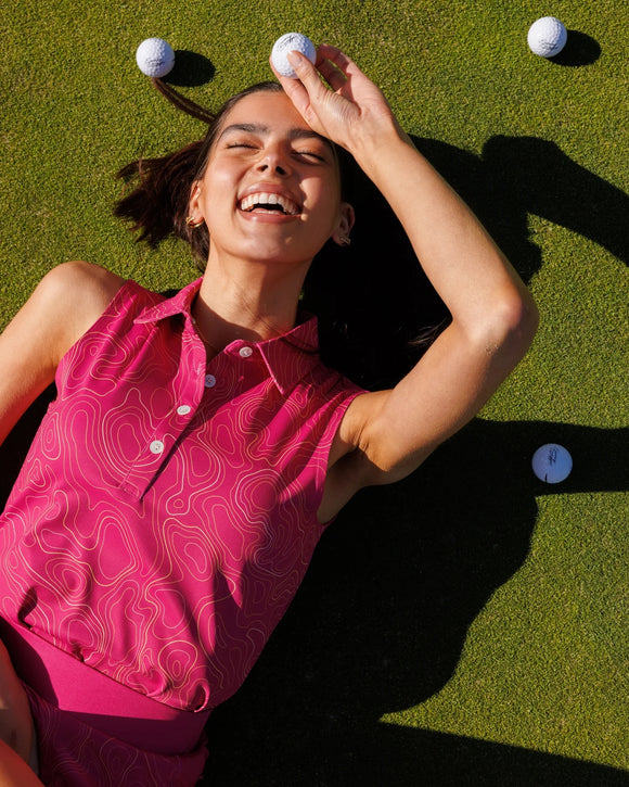 New Sunday Swagger Women's Lay of the Links Sleeveless Golf Polo