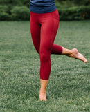 Zyia Red Pocket Brilliant Hi-Rise Capris Leggings Size 6-8-2
