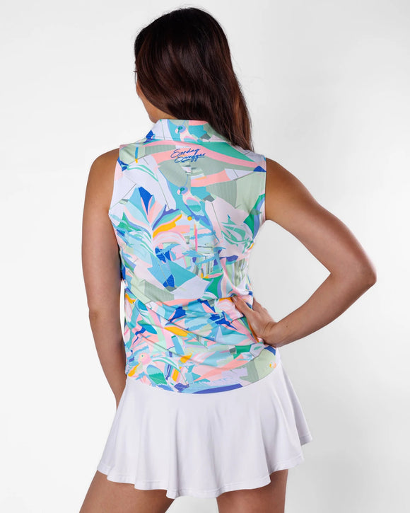 New Sunday Swagger Sleeveless Women's Golf Polo - Bird's Eye