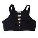 Calia Black Horizontal Stripe Cutout Sports Bra Size M MSP$52-1