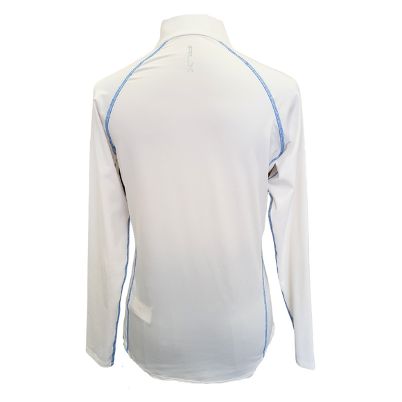 Ralph Lauren RLX White Women's Zip Pullover w/ Blue  & Logo Size S MSP$168