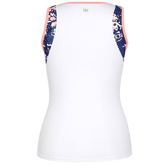 New Tail Activewear White & Melon Punch Stevie Tennis Tank Size XXL MSP$69