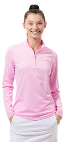 New San Soleil Pink Sunglow Zip Mock Size L MSP$104-1