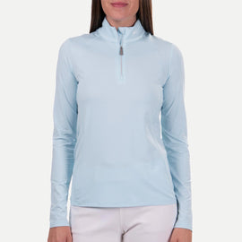 New Women's Kjus Collagen Midlayer Golf Half Zip -Icy Bllue MSP$199