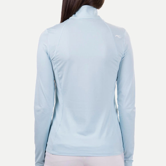 New Women's Kjus Collagen Midlayer Golf Half Zip -Icy Bllue MSP$199