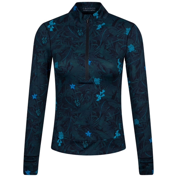New Greyson Lost Bloom Halley Golf Quarter Zip Pullover -Deep Pacific MSP$148
