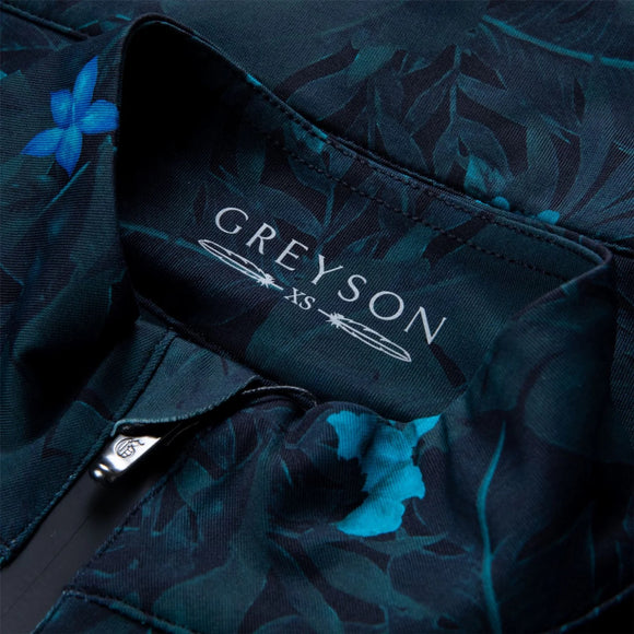 New Greyson Lost Bloom Halley Golf Quarter Zip Pullover -Deep Pacific MSP$148