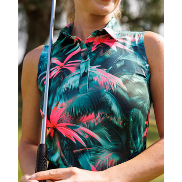 New Sunday Swagger Sleeveless Polo - Hot Tropic - 0