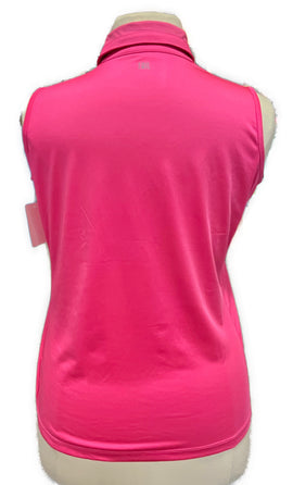 Tail Activewear Womne's Pink Sleeveless Zip Golf Polo Size XL MSP$90 - 0