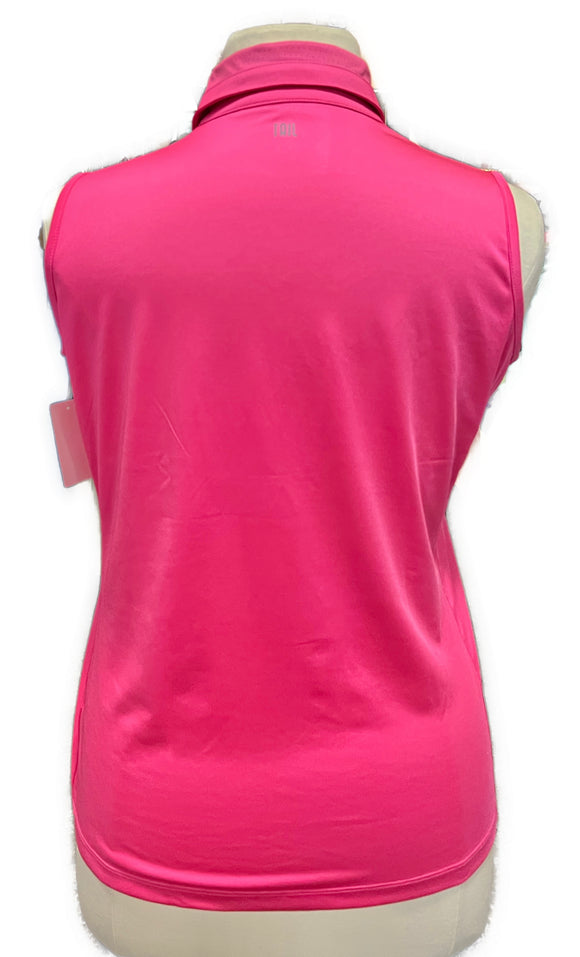 Tail Activewear Womne's Pink Sleeveless Zip Golf Polo Size XL MSP$90