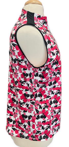 Tail White Label Black, Pink & White Floral Sleeveless Golf Top Size XXL - 0