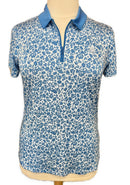 New Under Armour Blue Floral Golf Polo w/ Logo  Size L. MSP$65-1