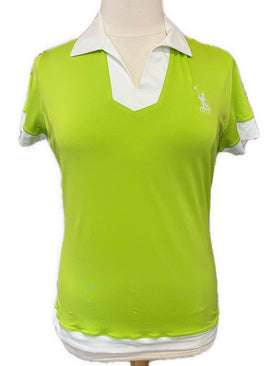 Kate Lord Lime Green Short Sleeve Women's Golf Top Size L