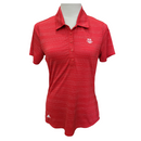 Adidas Women's Red Microdot Stripe Golf Polo w/ Logo Size S-3