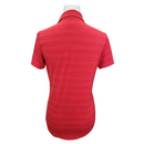 Adidas Women's Red Microdot Stripe Golf Polo w/ Logo Size S-2
