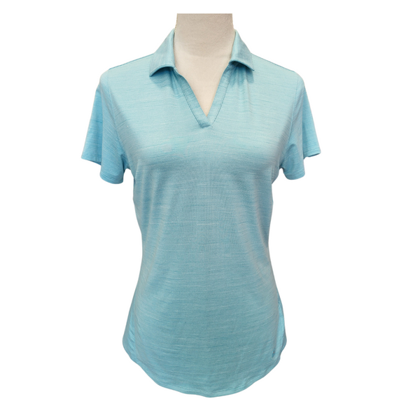 Puma Women's Light Blue Heather V-neck Golf Polo Size S MSP$55
