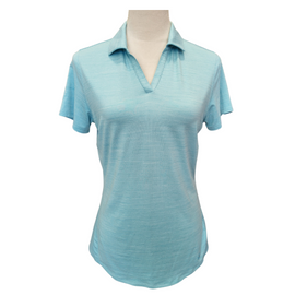 Puma Women's Light Blue Heather V-neck Golf Polo Size S MSP$55