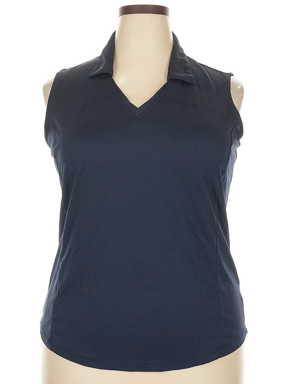 Lady Hagen Midnight Navy Sleeveless Golf Polo Size XXL