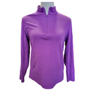 Women's Purple 1/4 Zip Mock Neck Long Sleeve Pullover Size L-1