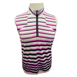 Tail White Label Magenta, Black & White Sleeveless Golf Mock Top Size XL