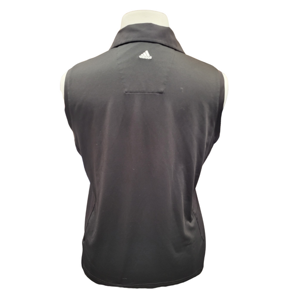 Adidas Climalite Black Sleeveless Polo w/ Logo - Trappers Turn Size XL