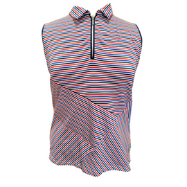 Lady Hagen Red, White & Blue Striped Sleeveless Golf Top Size XL
